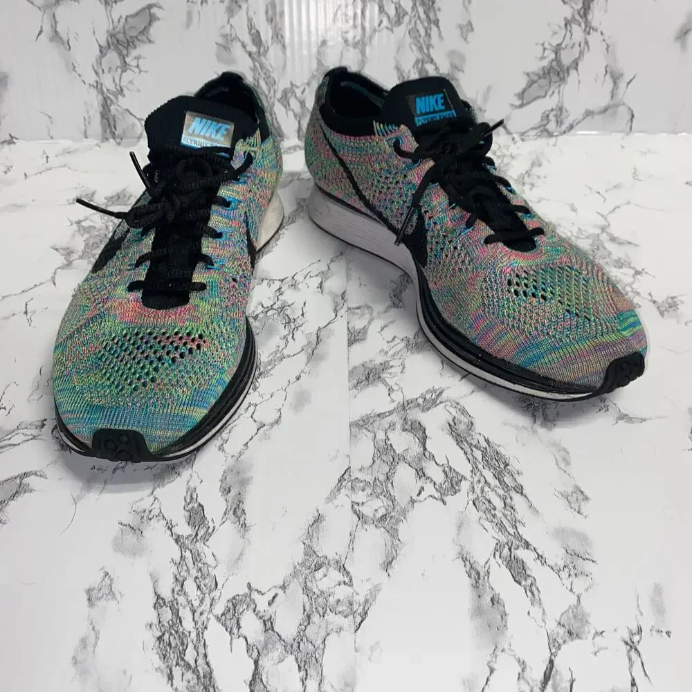 Nike Multicolor 3.0 Flyknit Racer Athletic Activewear Sneakers Shoes Men's 8.5